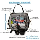 Wide Open Designer Baby Windel Rucksack von moskka-travel Bag, Windel Tasche w/kinderwagenhalter, Wickelunterlage & Isolierte Tasche Für Mom & Dad – Schwarz - 4