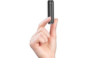 HGANUS Mini Power Bank 5000mAh Powerbank Klein Aber Stark 5000mAh Kompakter Slim Externer Akku mit 2.4A Output Tragbares Handy Ladegerät für iPhone Samsung Galaxy und mehr (Schwarz)