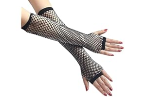 RAZZMATAZZ Gloves Girls Gothic Long Fishnet Gloves Party Fancy Dress Tutu Vampire Bride (New Black), One Size