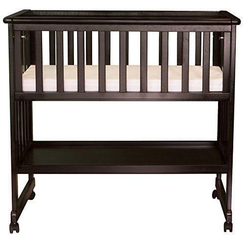 Baby Bassinet with Storage Shelf (Dark Brown)