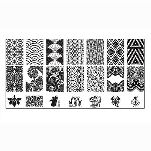 Amison 1PCS Nail Stamp Stamping Image Plate Print Nail Art Template DIY (pattern4)