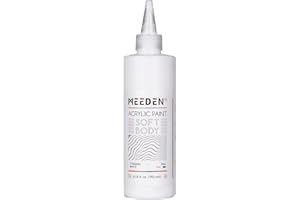 MEEDEN Titanium White Acrylic Paint: 250ml/8.8oz Soft Body Bulk Acrylic Colours in Squeeze Bottle - Fluid Flow Art Paints for Adults Artists Canvas Art Painting