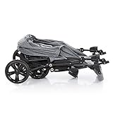 ABC Design Dreirad-Buggy Treviso 3 – mit drehbarem Doppelrad, Rückenlehne 5-fach bis Liegeposition verstellbar, Kinderwagen / Sportwagen ab 6 Monaten, abnehmbares Verdeck mit Sichtfenster – Grau - 6