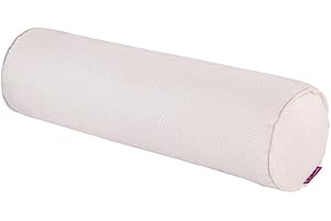 Nunubee Lino Color sólido Almohada de Caramelo Rollo Almohadas de Refuerzo Almohadas de Embarazo Almohada para el Cuello para el hogar Cama Sofá Cojín 15X40CM Beige