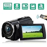 ❤Camescope On Sur un budget:Ce caméscope est doté d'une fonction de prise de vue macro(15-25 cm),pixels de 24 MP,Full HD 1080p@30FPS,écran tactile 3.0 