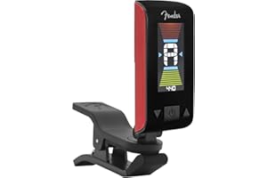 Fender Accordeur Original (BQ 10), Écran LCD Lumineux, Accordage Chromatique Basé sur les Vibrations, Fiesta Red