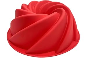 NYGGTYK Stampo per torte in silicone, per cupcake, per biscotti, per cottura a spirale, colore: rosso