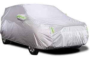 Shkalacar Funda Coche Exterior,Cubre Coches Exterior,Transpirable,Anti-UV Resistente al Polvo Nieve,con Hebilla Fija, Tira Reflectantes (XL)