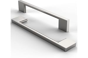 FURNIWARE Confezione da 10 Maniglie per mobili,Maniglie per mobili in spazzolato, maniglie per cucina, Maniglie per mobili per cassetti, mobili,distanza tra i fori 128 mm-Nichel spazzolato