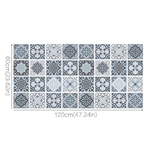 Preisvergleich Produktbild JHYS 3D Abnehmbar Rutschfest Wasserdicht Köper PVC Material Selbstklebend Applikationen Boden Wandaufkleber Mittelmeer Stil Grau Drucken Muster