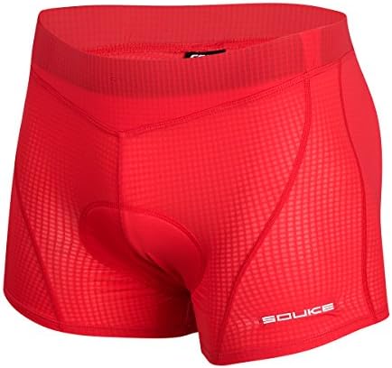 Men's 4D Padded Cycling Underwear Shorts Breathable Lightweight Performance Mountain Bike Bicycle Cycling Shorts Liner Underwear Underpants Padded 2.3 CM Sponge Durable Short Pants (Red, L 29"-36")