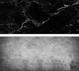 SAVIAURA 1 Sheet 2 in 1 Photography Backdrop 3D Flat Lay Tabletop Double-Sided 34x21 Photo Background PVC Wrinkle-Free for Small Products Food, Cosmetics Shoot (#2- Black & Grey Stone Pattern)