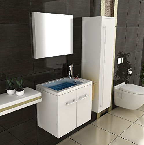 Badmöbel Waschbecken Spiegel Badezimmer Design Badmöbel mit Spiegel Einrichtung für´s Badezimmer Waschtisch Waschplatz Lösung - 6