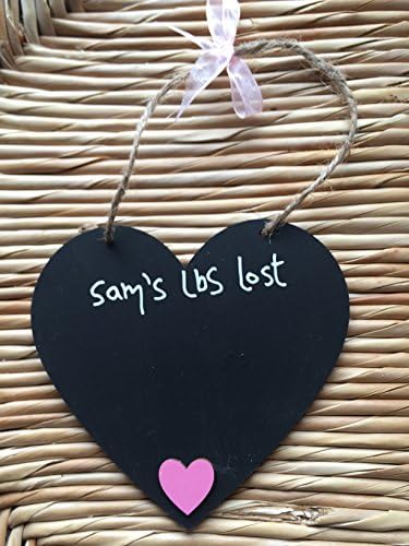MadeAt94 Personalised Hanging Weight Loss Chalk Board Heart