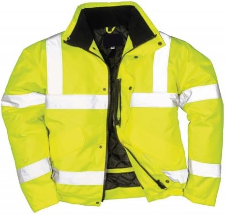 HI VIS BOMBERMens Hi Visibility Padded Bomber Jackets Size S to 4XL - Coats Work Road Safety VIS viz