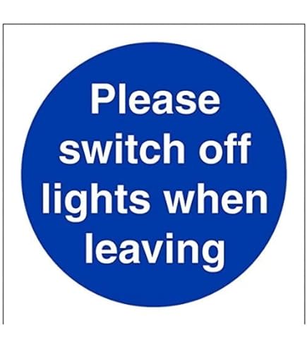 Aufkleber „Switch Off Before Leaving“ – Energiesparende Hinweisaufkleber, 66x19 Mm, 4 Stück