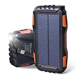 ✅【4 Indicadores LED &】: 4 indicadores LED en el cargador solar muestran la potencia restante y su estado de carga, potentes luces LED para iluminar su noche y durar más tiempo cuando se realizan actividades al aire libre.