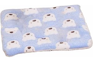 NSXIN Katzendecken für Hauskatzen Waschbar Hundedecke Flauschiges Katzenkissen, Gemütliche Beruhigende Katzendecke Bettmatte für Katze Kleine Hunde, Plüsch Katzen Kissen Kuschelbett (30x40cm,Blau)