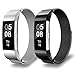 Produktbild Fitbit Laden 2 Bands, aiunit Fitbit Laden 2 Zubehör Bands Kleine/Große Ersatz-Armbänder für Fitbit Laden 2 Armband Band geeignet für Damen Herren Jungen Mädchen, B Silver + Black 2pack