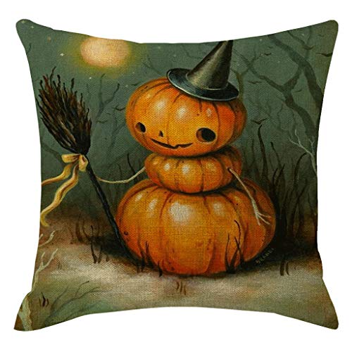 Preisvergleich Produktbild HEVÜY Halloween Kissenbezug Geometrisch Kissenbezug Wohnkultur Kissen Abdeckung Streifen Leinenmischung Bettkissenbezug Pillowcase Nackenkissen 45X45 cm