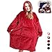 Produktbild Hoodie Sherpa Wearable Blanket Sweatshirt, Winter Warm Hooded Robe Spa Bathrobe Hood Large Pocket, Super Soft Warm Comfy Large Fleece Plece Plece Sleeved TV Throws Wrap Robe Blanket Für Erwachsene