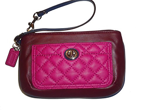 Preisvergleich Produktbild Coach Park Quilted Leather Medium Wristlet 50097 Burgundy