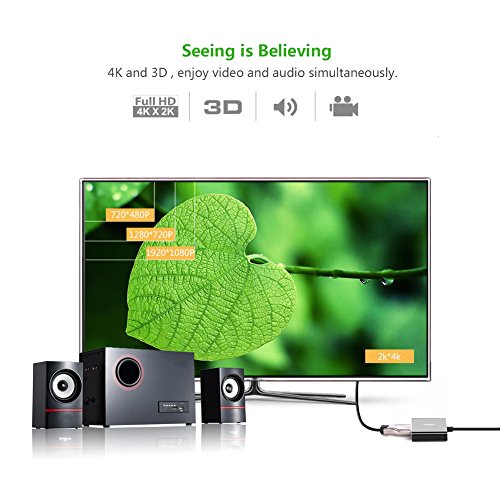 UGREEN Aktive Mini Displayport auf HDMI Adapter 4K Auflösung inkl. Audio Übertragung mini DP Stecker zu HDMI Buchse vergoldete Kontakte Schwarz - 4