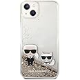 CG MOBILE Karl Lagerfeld Liquid Glitter Silicone Case Karl And Choupette Protector/Ultra-Thin/Non-Slipping/Shock-Absorption/Anti-Scratch Compatible With iPhone 14 Max 6.7" (Gold)
