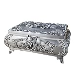 TAMAÑO: 13X9.5X5.5CM Cajas de joyería, joyero retro de metal europeo, cerradura tridimensional con hebilla Caja de almacenamiento de lata rusa - mediana