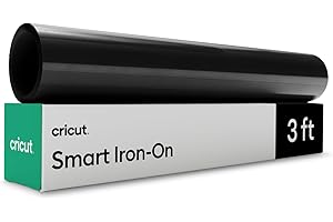 Cricut Smart Vinyl | Plotterfolie Textil | Schwarz | 0.9m | Übertragungsvinyl-Rolle | Flexfolie zum Aufbügeln auf T-Shirt | Für alle Cricut Schneidemaschinen geeignet |