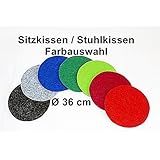 WunschFarbe - 1 rundes Sitzkissen aus Filz, Stuhlkissen, Ø 36 cm