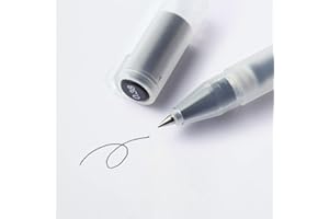 MUJI 無印良品 MUJI Długopis żelowy, typ nasadki, wielokolorowy atrament brokatowy, końcówka 1,0 mm, okrągły korpus (czarny, 0,38 mm)