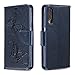 Produktbild Galaxy A7 2018 Hülle, DENDICO Premium Leder Flip Handyhülle für Samsung Galaxy A7 2018, Schmetterling Brieftasche Hülle mit Kartenfach - Navy blau
