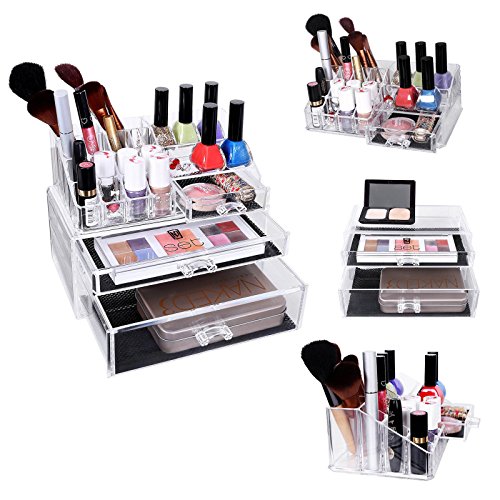Songmics Acryl Kosmetik aufbewahrung Organizer 2 Schubladen JKA004 - 5