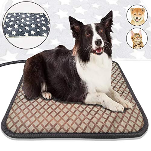 Hito Coussin Chauffant pour Animaux domestiques, Coussin Chauffant électrique pour Tapis de réchaud pour Chiens et Chats, à Extinction Automatique, 45x 45cm (Européenne)