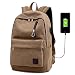 Produktbild Laptop Rucksack, Notebook Rucksack mit USB Ladeanschluss, Schultasche und Arbeitstasche für 12-15,6 Zoll Laptop bei Arbeit, Schule, Business und Reisen (Braun ,Canvas)