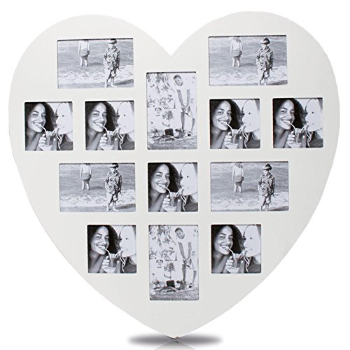 HC-Handel 916078 Holz Bilderrahmen Herz Herzbilderrahmen Liebe Holzbilderrahmen - weiß - 60 x 60 cm