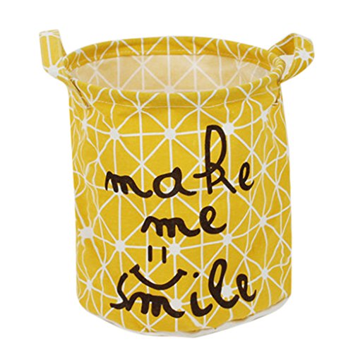 MengoneeFolding Linen Laundry Basket Storage Barrel Storage Basket Toy Clothes Storage Box