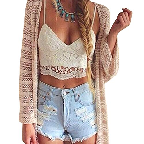 Femmes Crochet Cami Camisole en dentelle florale Vest Bralette Blouse Bra Crop Top