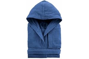 Lingerie Shop Accappatoio con Cappuccio Cotone in Spugna100% Tinta Unita Uomo Donna Unisex