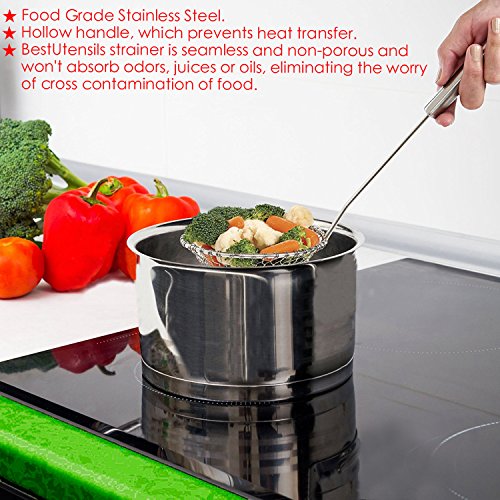 Best Utensilien Asiatische Küche Edelstahl Spider Sieb Draht Skimmer mit Spirale Mesh DIA. 13CM - 3