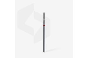 STALEKS PRO - Punta diamantata – Fiamma affilata (anello rosso) I kit di scarico per unghie I kit di levigatura per levigatrici elettriche, punta per manicure e pedicure (FA11R021/8)