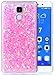 Produktbild Soft TPU Dünn Huawei Honor 7 Hülle Silikon Glitzer Ultra Slim Liquid Bunt Muster Huawei Honor 7 Hülle Transparent Durchsichtig Glitter Glänzend Bling Fließen Flüssig Flüssigkeit Schutzhülle Tasche[Rosa]