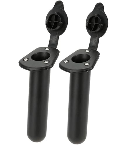 Silicone Noir Lot De 2 Supports De Canne à Pêche Encastrés Avec Capuchon En Accessoire Kayak