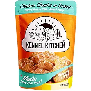 Kennel Kitchen Wet Dog Food for Both Adult & Puppy Chicken Chunks in Gravy 70 Grams (Pack of 24)