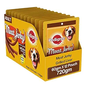 Pedigree Meat Jerky Stick Adult Dog Treat, Grilled Liver(12 Packs, 12 x 60g)