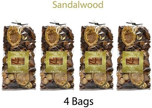 Hosley Candle Company Sandalwood Potpourri - Set of 4 / 4 oz each by Hosley International, Inc