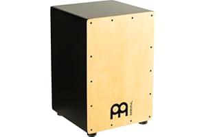 Meinl Percussion Headliner Cajon Instrument – Cajon Compact avec 2 Cordes pour le Timbre – Surface de jeu en Erable (MCAJ100BK-MA)
