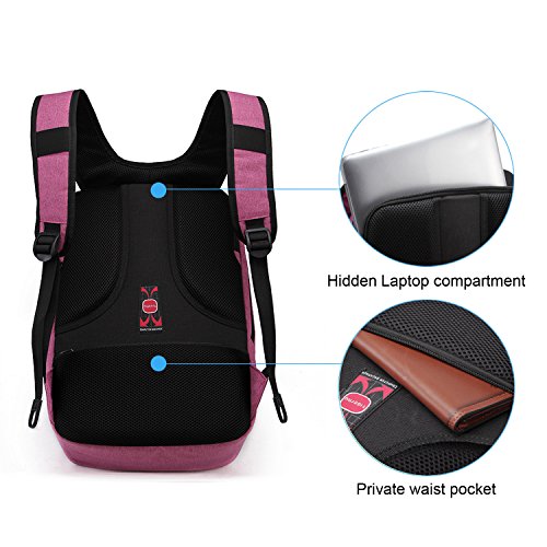 Kopack Men Travel rucksack backpack Lightweight Laptop Backpack bag for 14 15.6 Inch Waterproof Grey Slim - 4