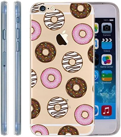 Ring Doughnut Pattern Clear iPhone 6 6S case - Chocolate donuts Ultra Thin TPU GEL Transparent iPhone 6S 6 Cover Skin 4.7”